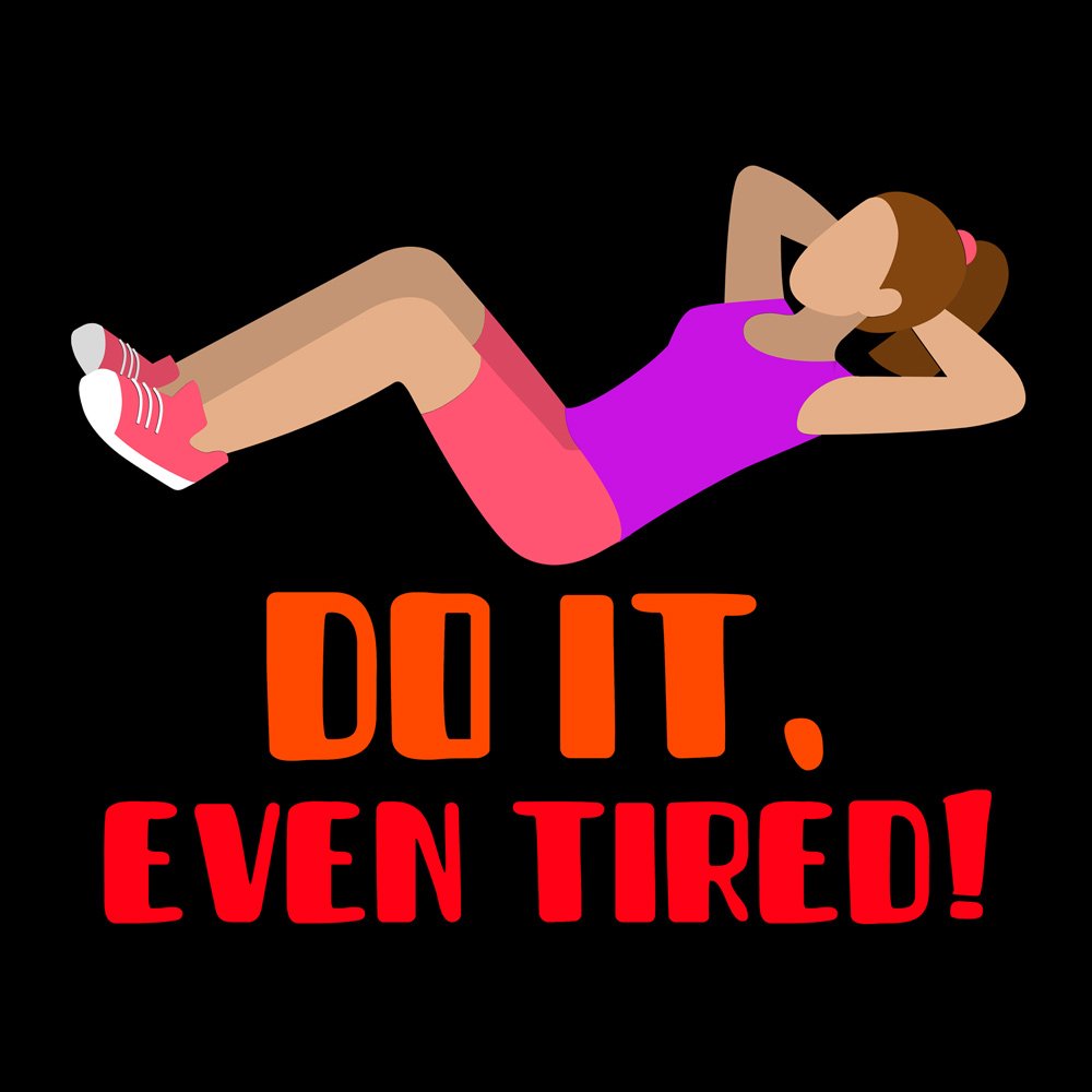 Pure Cotton Bio-Washed T-Shirt Chest Printed-Gym Wear Series - 6 - Do It, Even Tierd! Design-by ZingerTees-Women-EL9120182 - Image 6