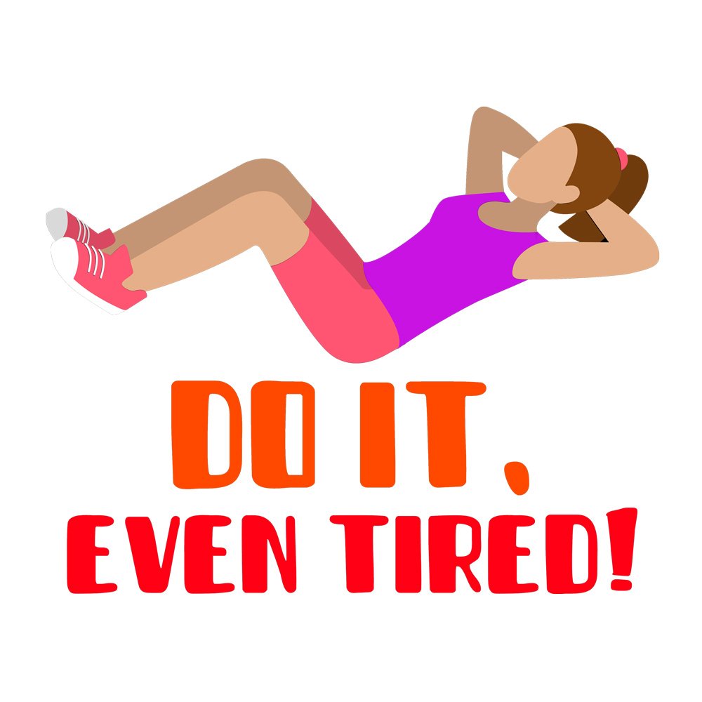 Pure Cotton Bio-Washed T-Shirt Chest Printed-Gym Wear Series - 6 - Do It, Even Tierd! Design-by ZingerTees-Women-EL9120182 - Image 5