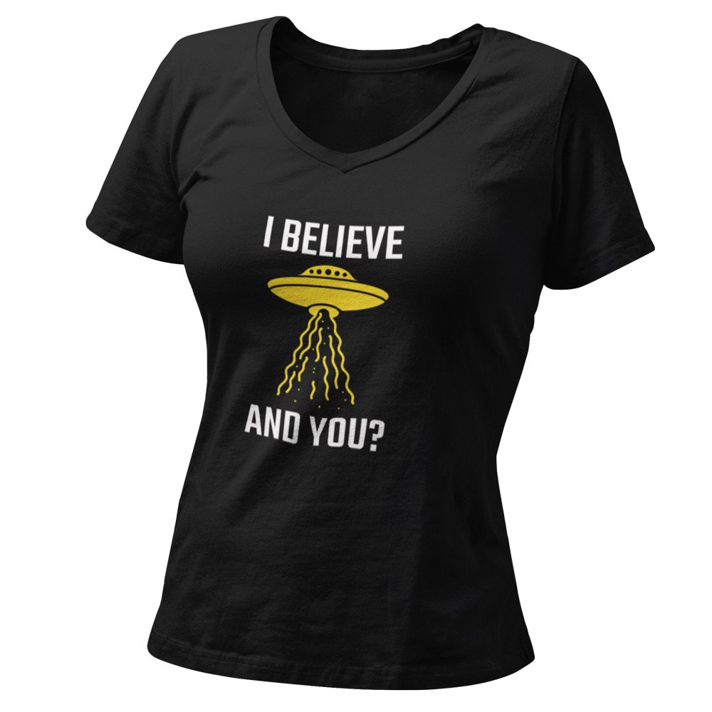 Pure Cotton Bio-Washed T-Shirt Chest Printed-Funny Alien Message 3 - I Believe and You? Design-by ZingerTees-Unisex-EL9120128 - Image 4