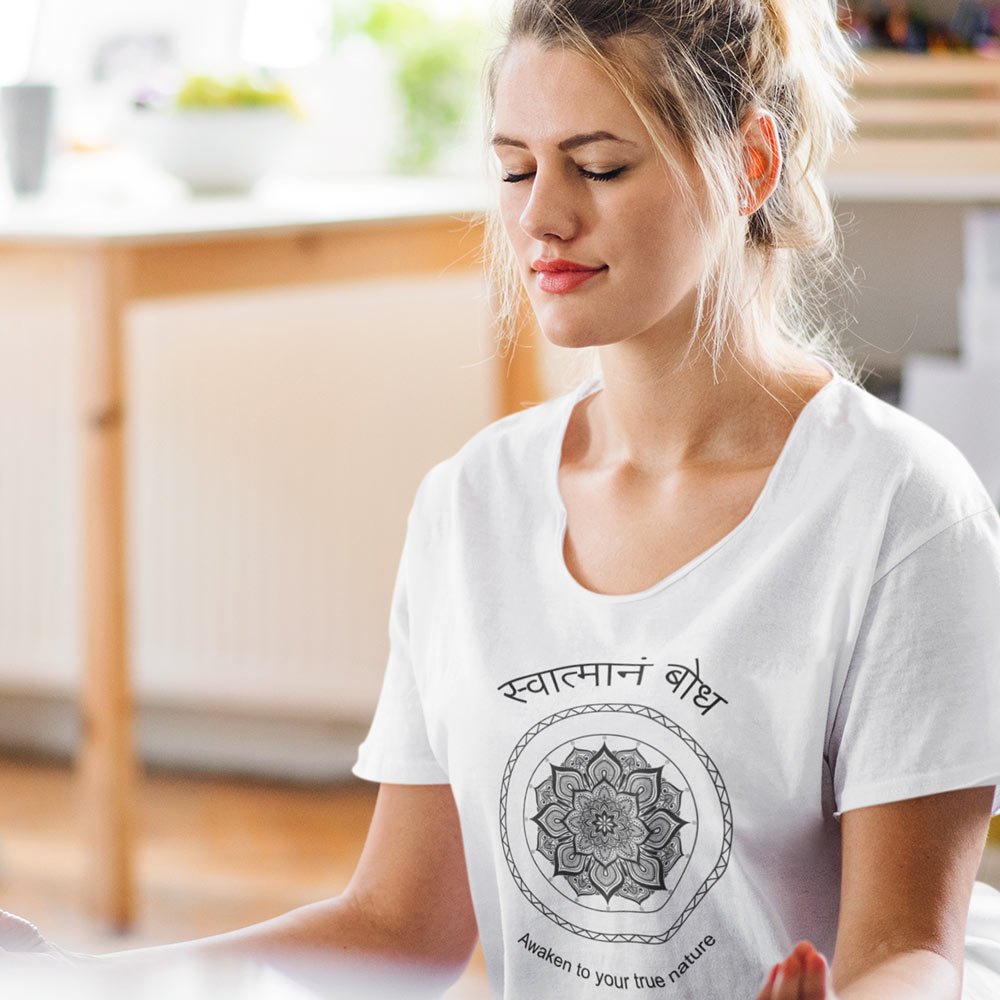 Pure Cotton Bio-Washed T-Shirt Chest Printed-Mandala Design with Inspirational Ancient Indian Vedic Quotes -10-by ZingerTees-Unisex-EL9120201 - Image 4