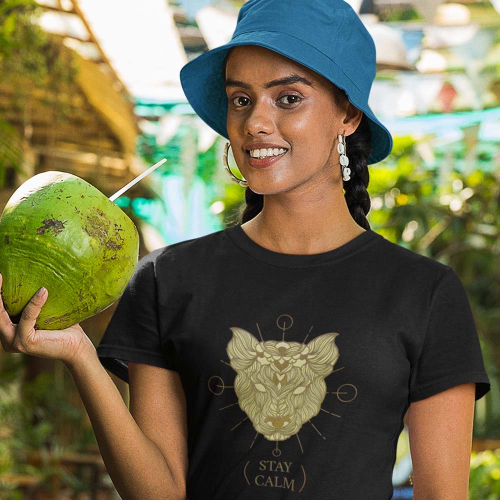 Pure Cotton Bio-Washed T-Shirt Chest Printed-Mandala Design with Inspirational Ancient Indian Vedic Quotes -4-by ZingerTees-Unisex-EL9120195 - Image 4