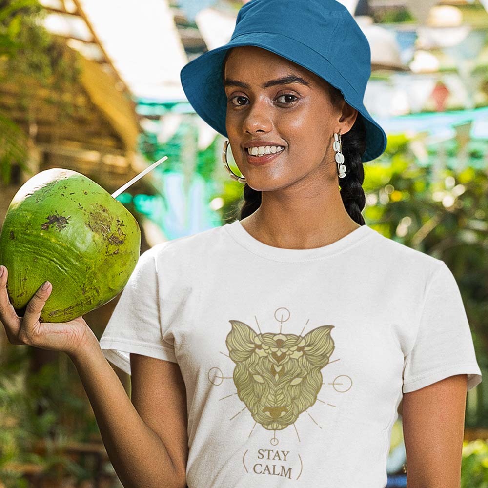 Pure Cotton Bio-Washed T-Shirt Chest Printed-Mandala Design with Inspirational Ancient Indian Vedic Quotes -4-by ZingerTees-Unisex-EL9120195 - Image 2