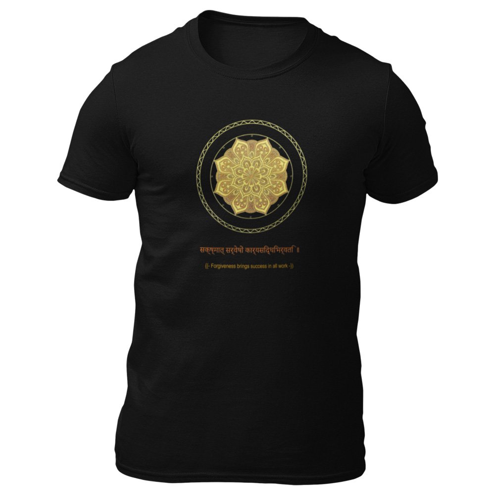 Pure Cotton Bio-Washed T-Shirt Chest Printed-Mandala Design with Inspirational Ancient Indian Vedic Quotes -5-by ZingerTees-Unisex-EL9120196 - Image 7
