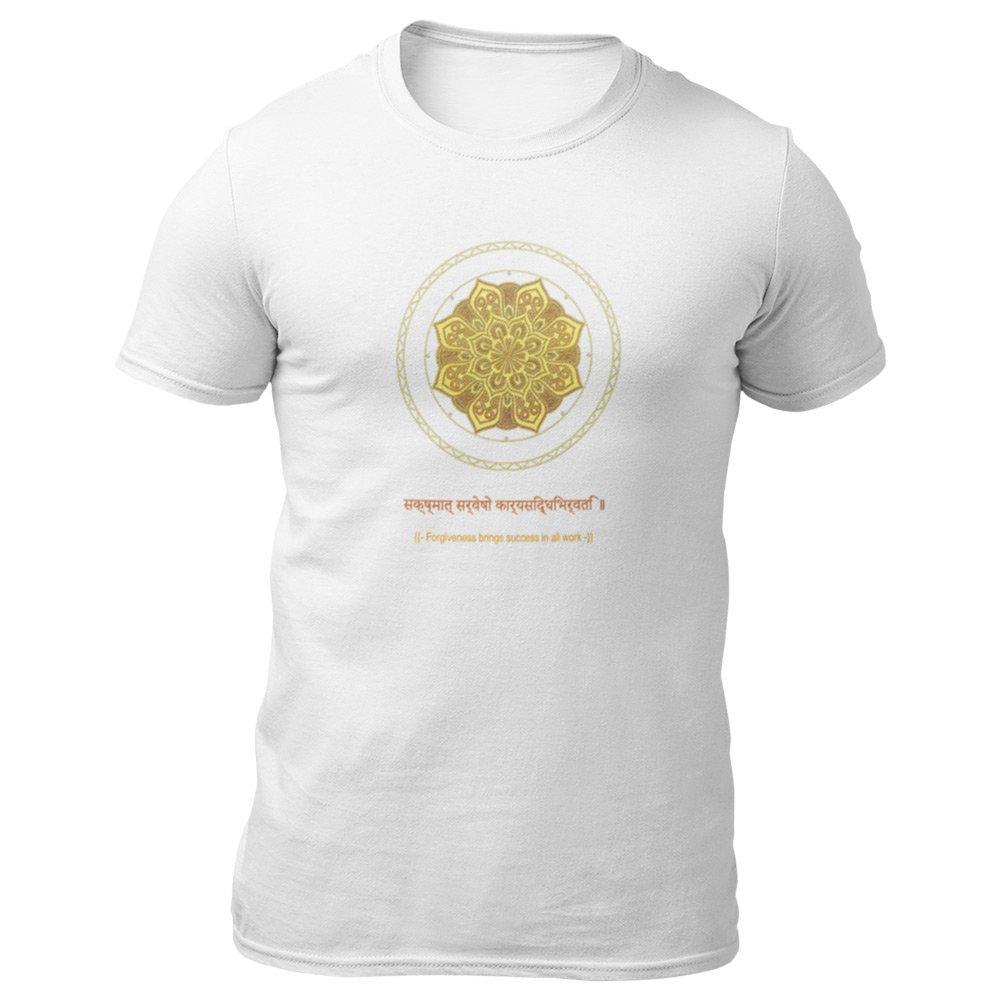 Pure Cotton Bio-Washed T-Shirt Chest Printed-Mandala Design with Inspirational Ancient Indian Vedic Quotes -5-by ZingerTees-Unisex-EL9120196 - Image 8