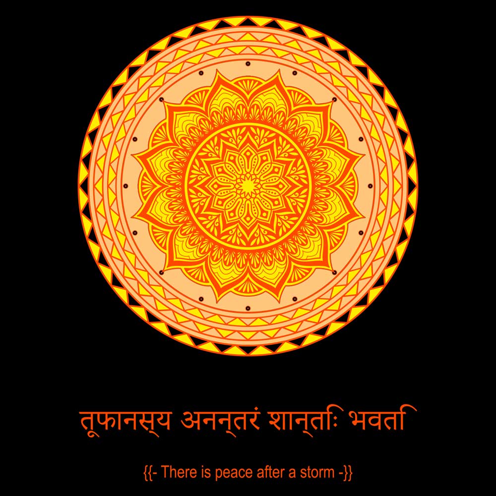 Pure Cotton Bio-Washed T-Shirt Chest Printed-Mandala Design with Inspirational Ancient Indian Vedic Quotes -7-by ZingerTees-Unisex-EL9120198 - Image 10