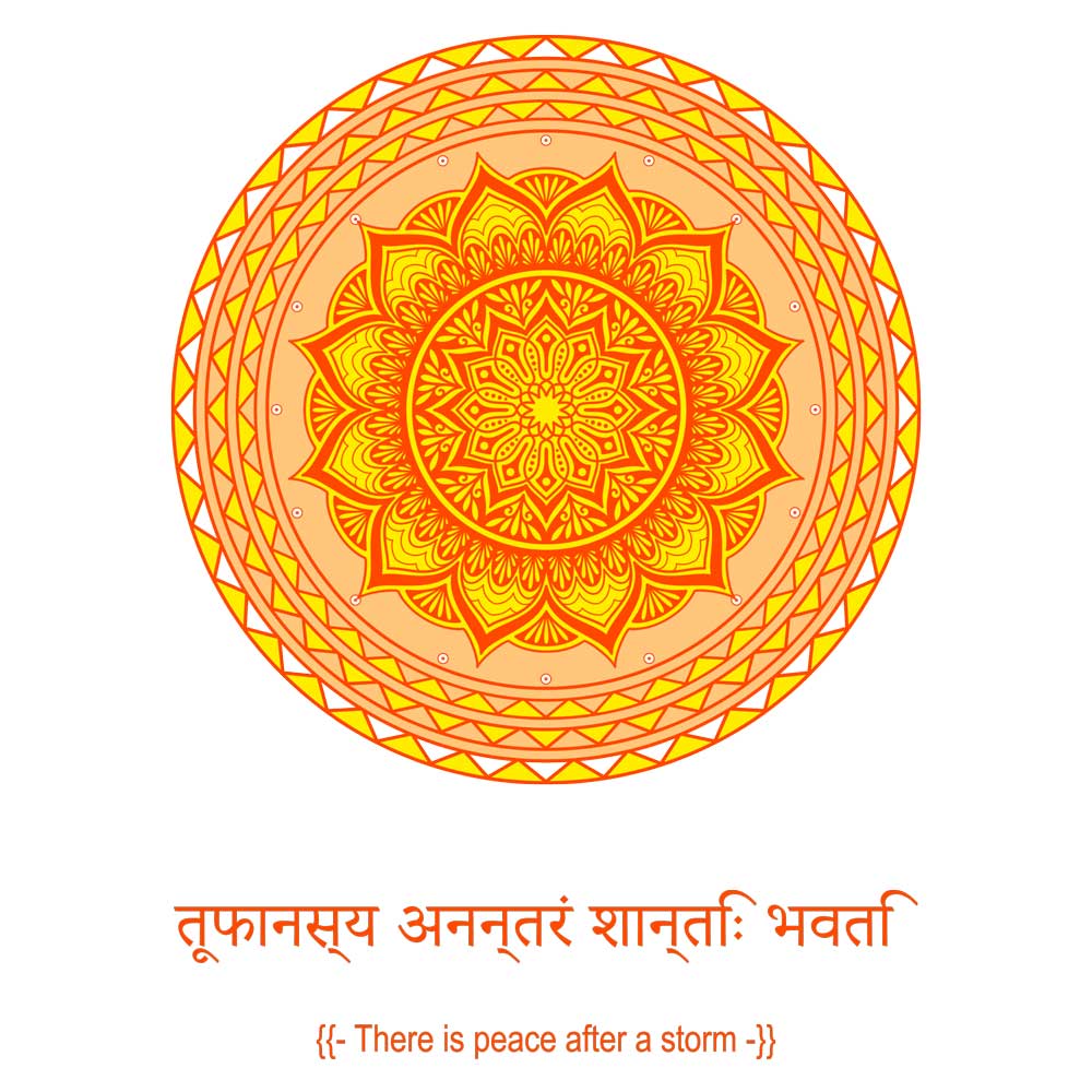 Pure Cotton Bio-Washed T-Shirt Chest Printed-Mandala Design with Inspirational Ancient Indian Vedic Quotes -7-by ZingerTees-Unisex-EL9120198 - Image 9