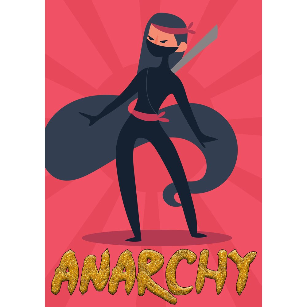 Pure Cotton Bio-Washed T-Shirt Chest Printed-Ninja Girl Series 1 - Anarchy Design-by ZingerTees-For Women-EL9120101 - Image 6