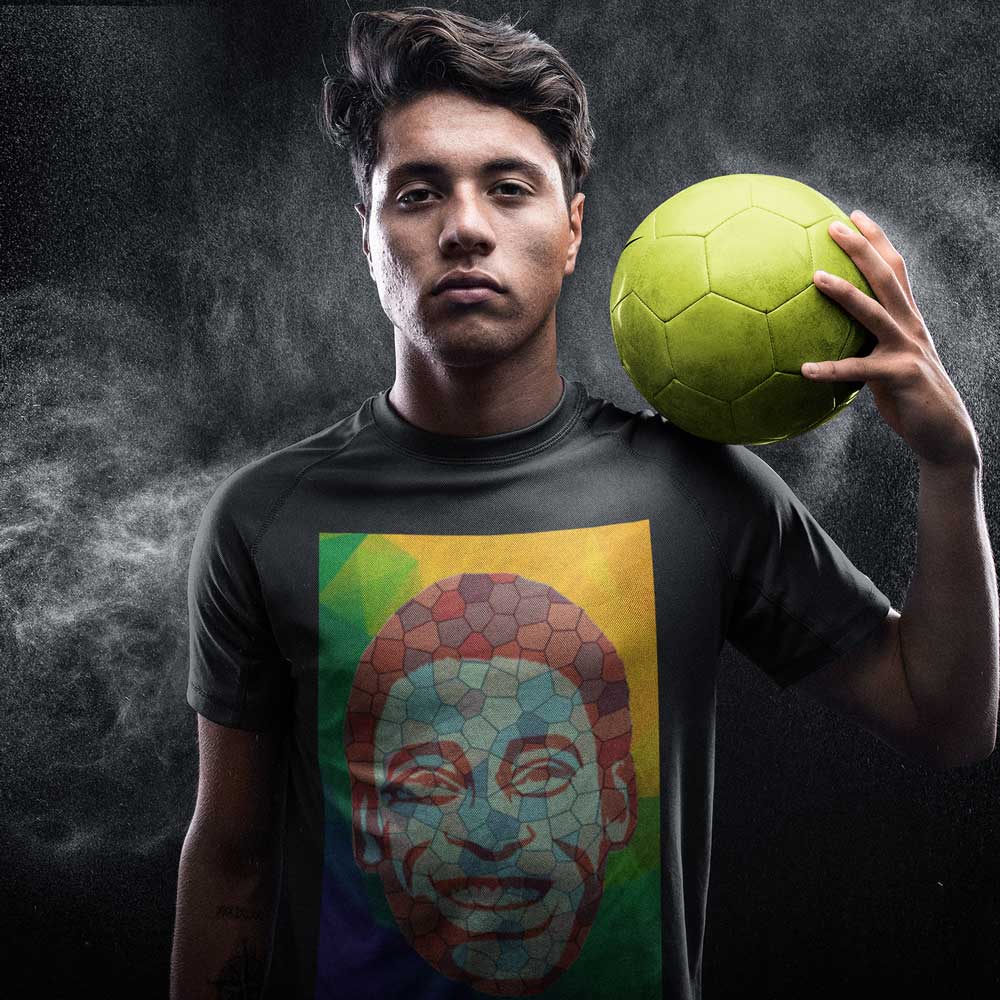 Pure Cotton Bio-Washed T-Shirt Chest Printed-Legends - Pele is Immortal Design-by ZingerTees-For Men-EL9120116 - Image 2