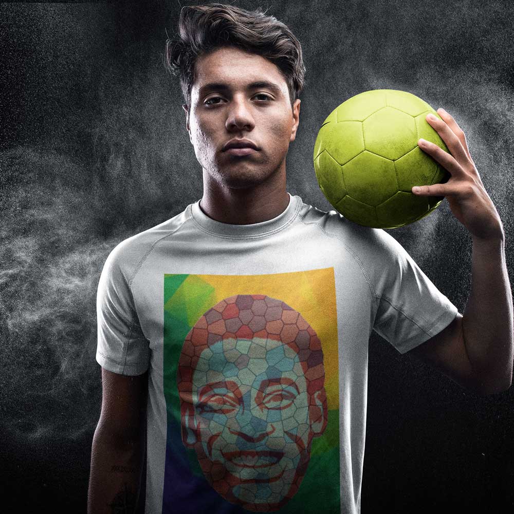 Pure Cotton Bio-Washed T-Shirt Chest Printed-Legends - Pele is Immortal Design-by ZingerTees-For Men-EL9120116