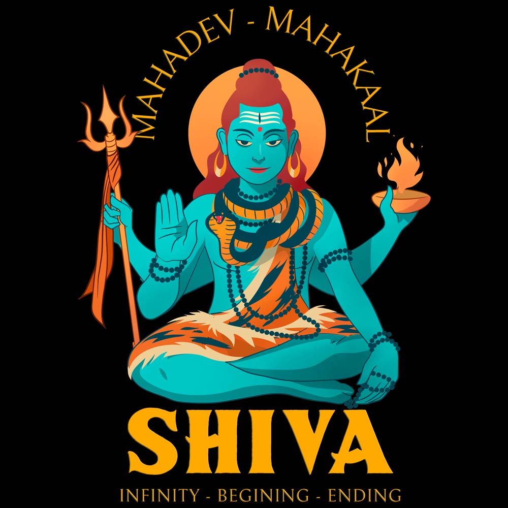Pure Cotton Bio-Washed T-Shirt Chest Printed-God - Shiva - 1 - Infinty Beginning Ending Design-by ZingerTees-Men-EL9120188 - Image 6
