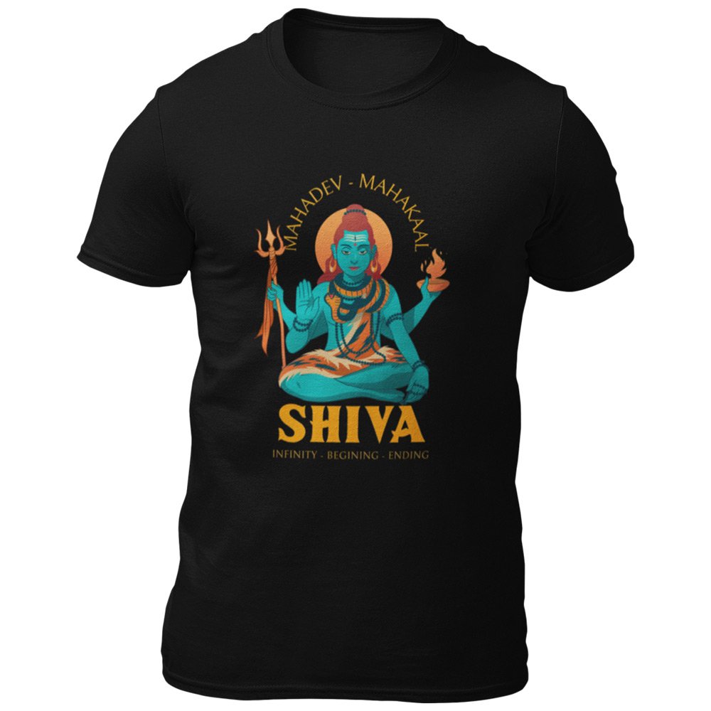 Pure Cotton Bio-Washed T-Shirt Chest Printed-God - Shiva - 1 - Infinty Beginning Ending Design-by ZingerTees-Men-EL9120188 - Image 4