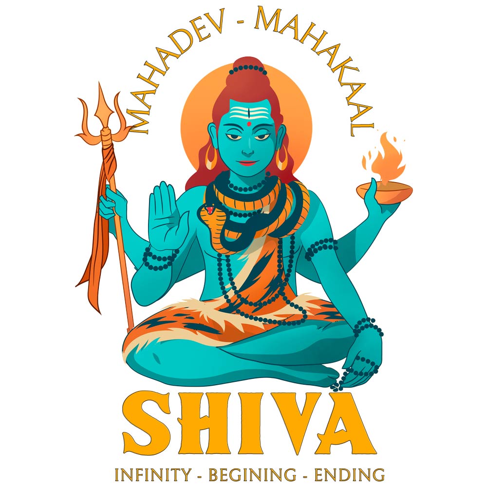 Pure Cotton Bio-Washed T-Shirt Chest Printed-God - Shiva - 1 - Infinty Beginning Ending Design-by ZingerTees-Men-EL9120188 - Image 5
