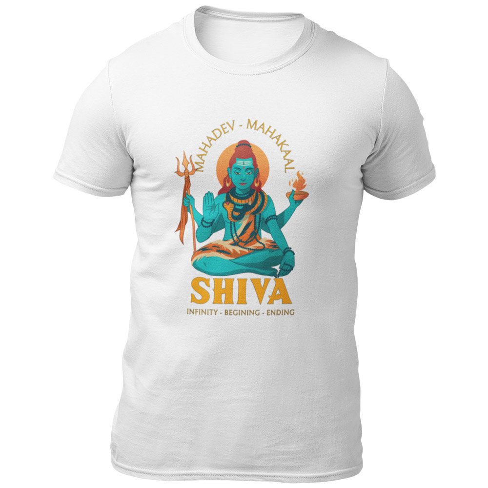Pure Cotton Bio-Washed T-Shirt Chest Printed-God - Shiva - 1 - Infinty Beginning Ending Design-by ZingerTees-Men-EL9120188 - Image 3