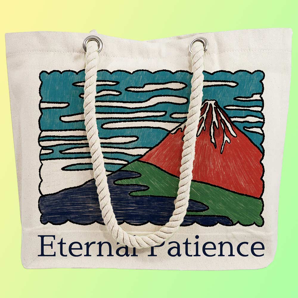 Eco-Friendly Recycled Cotton Canvas Tote Bag – Mount Fujiama Design – EL8220116 - Image 4