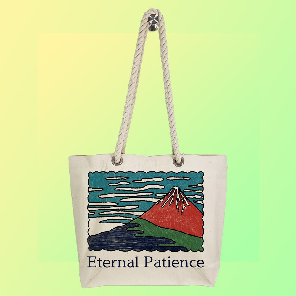 Eco-Friendly Recycled Cotton Canvas Tote Bag – Mount Fujiama Design – EL8220116 - Image 2