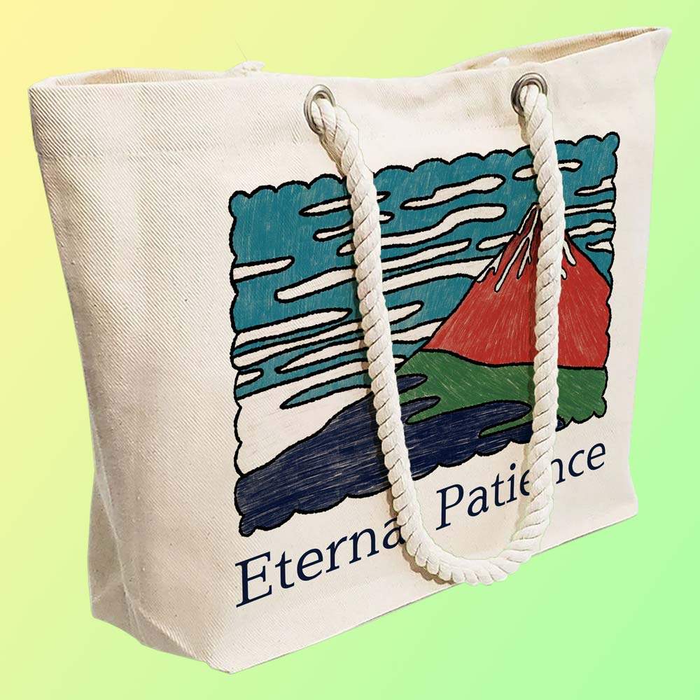 Eco-Friendly Recycled Cotton Canvas Tote Bag – Mount Fujiama Design – EL8220116 - Image 3