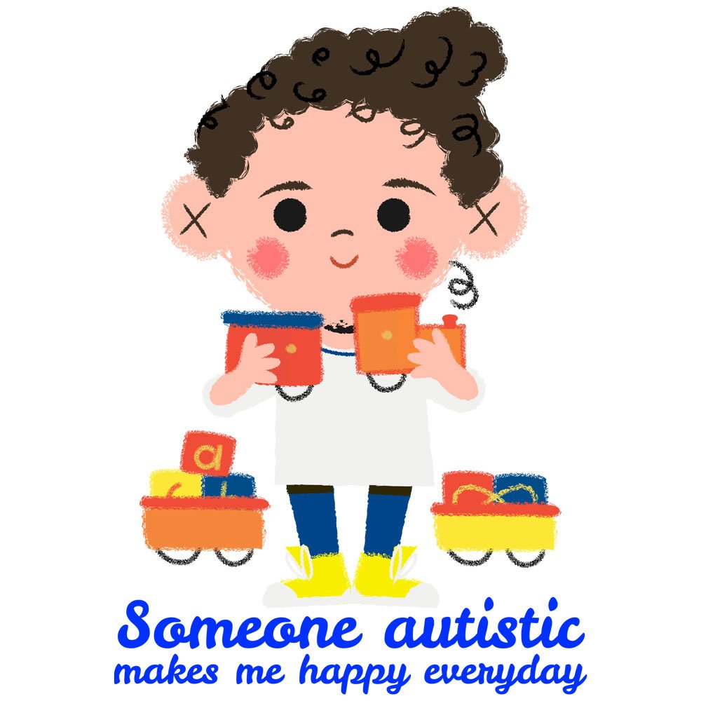 Pure Cotton Bio-Washed T-Shirt Chest Printed-Autism Acceptance Series - Someone Autistic Makes Me Happy Design-by ZingerTees-Unisex-EL9120239 - Image 10