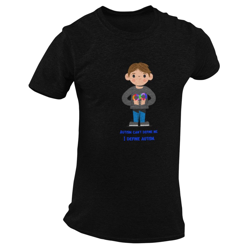 Pure Cotton Bio-Washed T-Shirt Chest Printed-Autism Acceptance Series - I Define Autism Design-by ZingerTees-Unisex-EL9120248 - Image 7