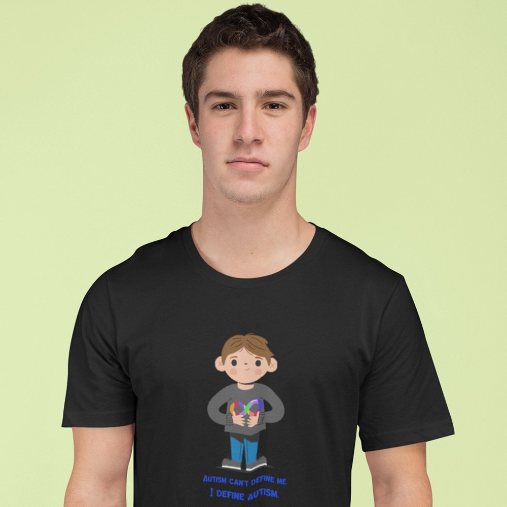 Pure Cotton Bio-Washed T-Shirt Chest Printed-Autism Acceptance Series - I Define Autism Design-by ZingerTees-Unisex-EL9120248 - Image 4