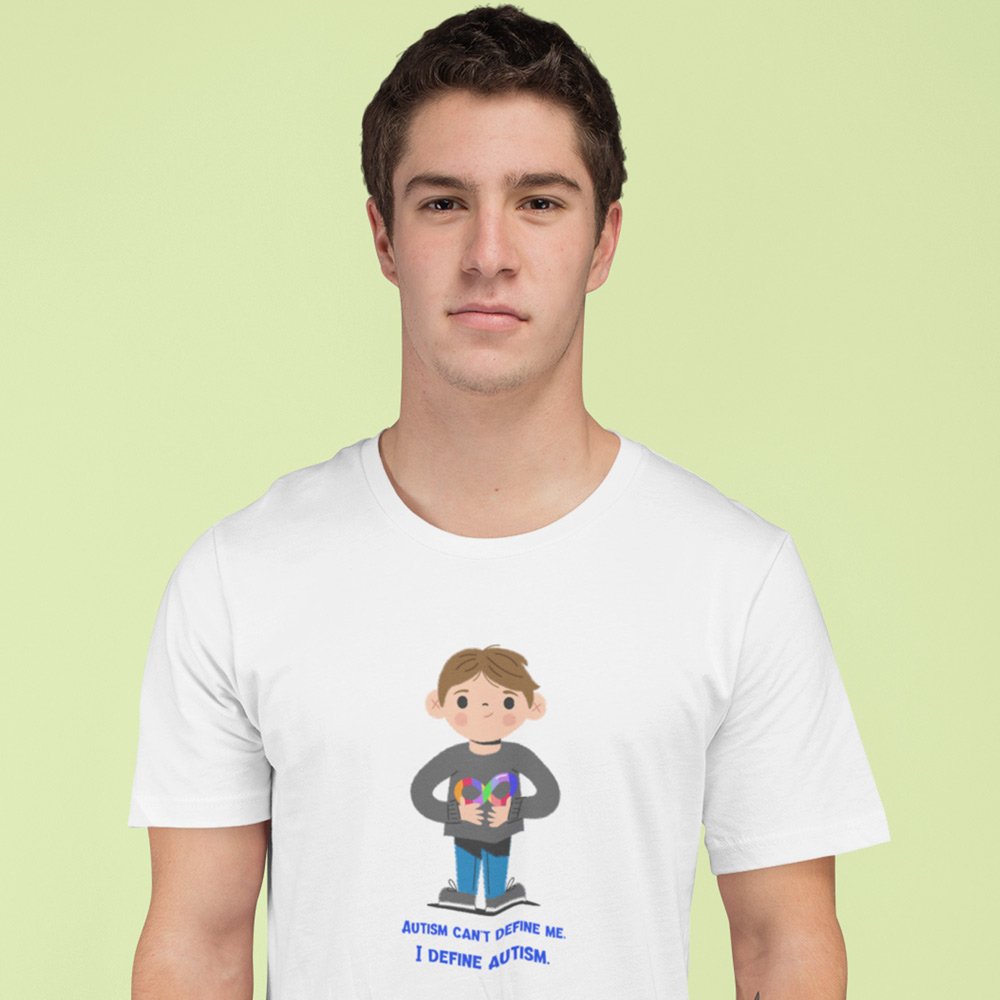 Pure Cotton Bio-Washed T-Shirt Chest Printed-Autism Acceptance Series - I Define Autism Design-by ZingerTees-Unisex-EL9120248 - Image 2