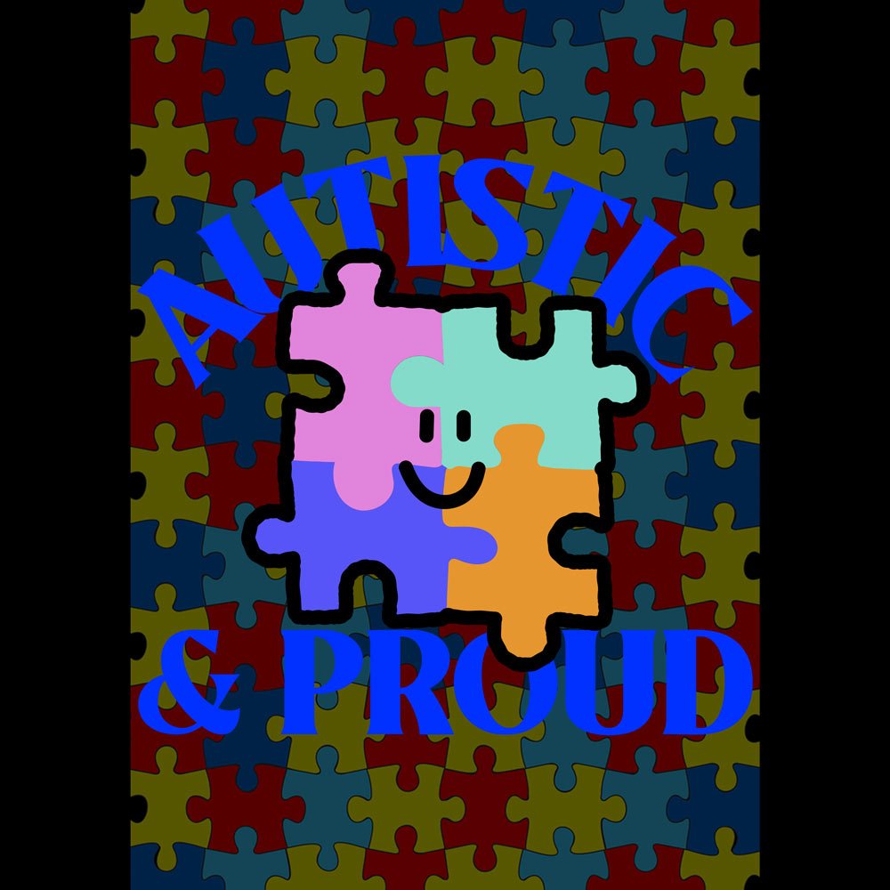 Pure Cotton Bio-Washed T-Shirt Chest Printed-Autism Acceptance Series - Autistic and Proud Design-by ZingerTees-Unisex-EL9120241 - Image 9