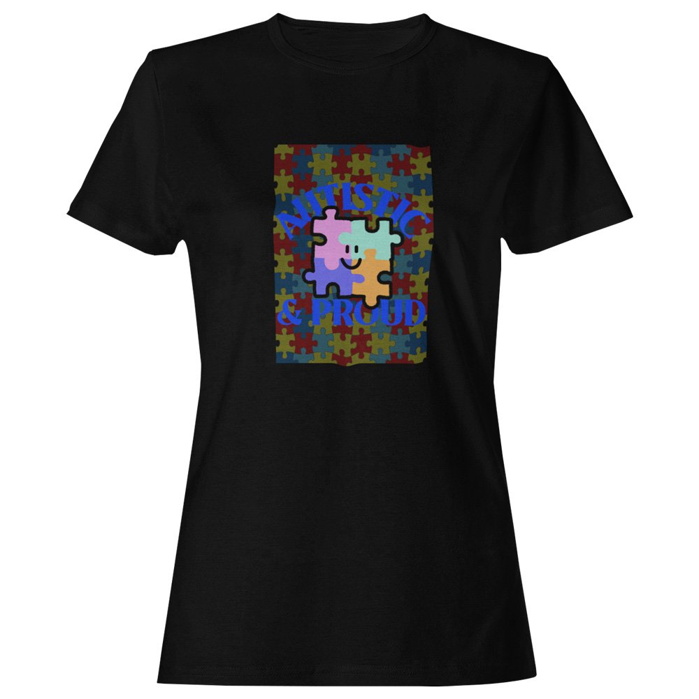 Pure Cotton Bio-Washed T-Shirt Chest Printed-Autism Acceptance Series - Autistic and Proud Design-by ZingerTees-Unisex-EL9120241 - Image 5