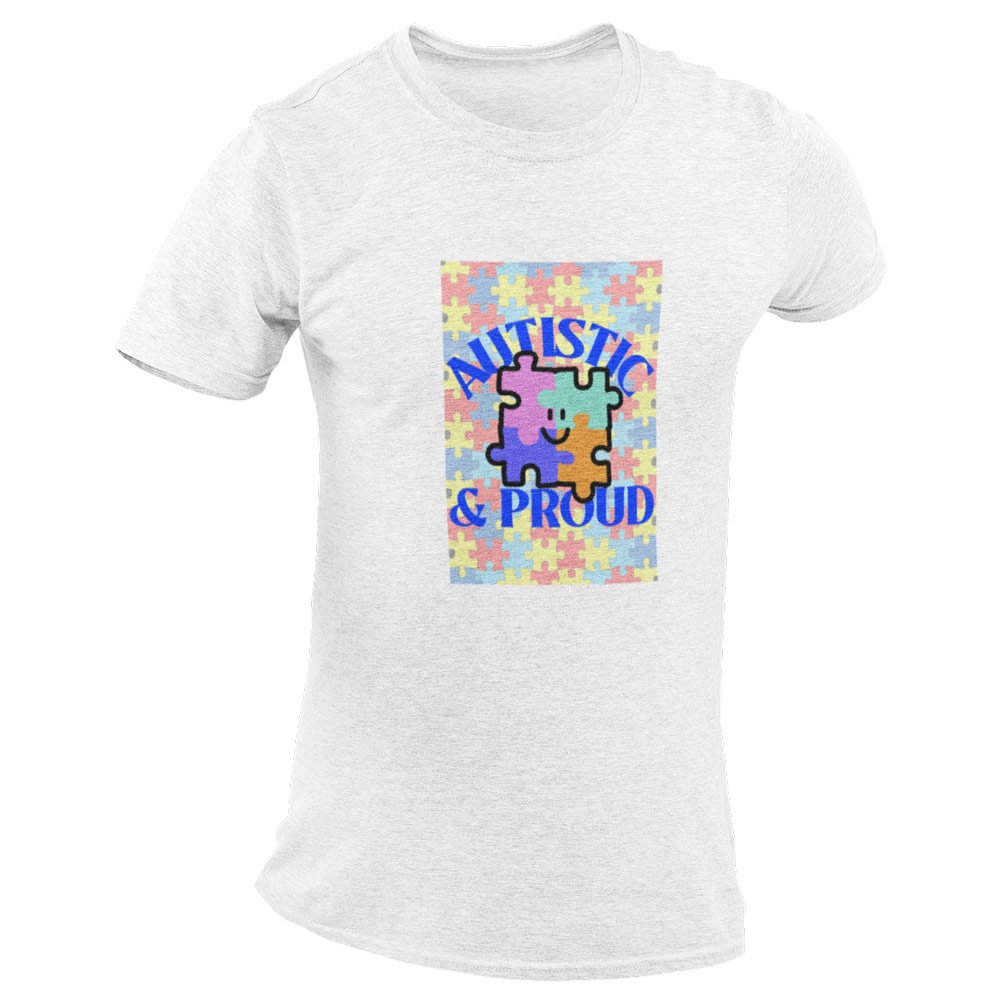 Pure Cotton Bio-Washed T-Shirt Chest Printed-Autism Acceptance Series - Autistic and Proud Design-by ZingerTees-Unisex-EL9120241 - Image 8