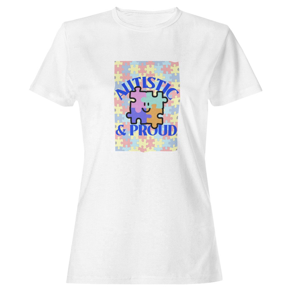 Pure Cotton Bio-Washed T-Shirt Chest Printed-Autism Acceptance Series - Autistic and Proud Design-by ZingerTees-Unisex-EL9120241 - Image 6