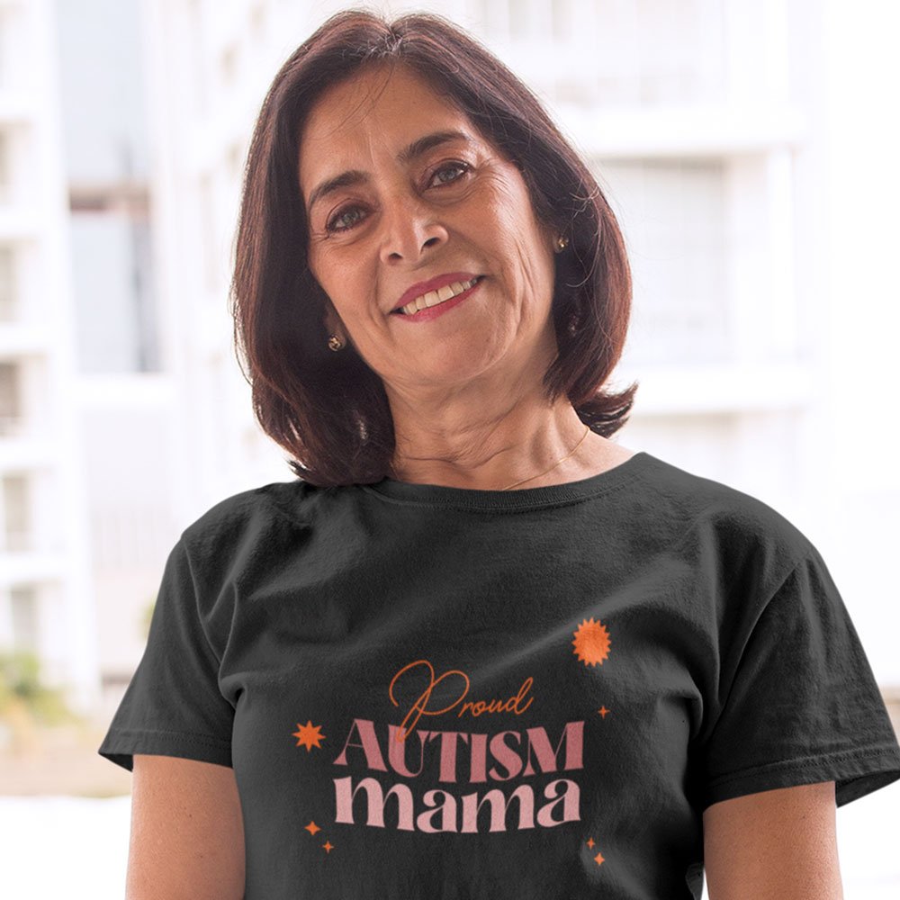 Pure Cotton Bio-Washed T-Shirt Chest Printed-Autism Acceptance Series - Proud Autism Mama Design-by ZingerTees-Women-EL9120245 - Image 2