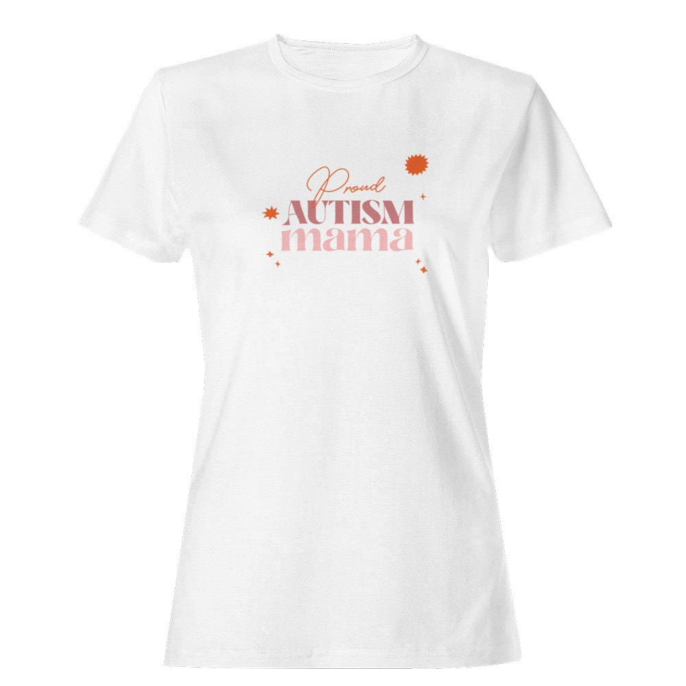 Pure Cotton Bio-Washed T-Shirt Chest Printed-Autism Acceptance Series - Proud Autism Mama Design-by ZingerTees-Women-EL9120245 - Image 3