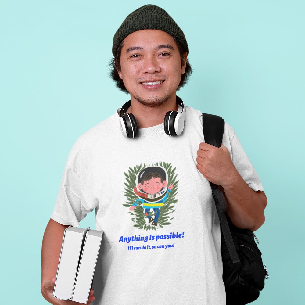 Pure Cotton Bio-Washed T-Shirt Chest Printed-Autism Acceptance Series - Anything is Possible Design-by ZingerTees-Unisex-EL9120247 - Image 2