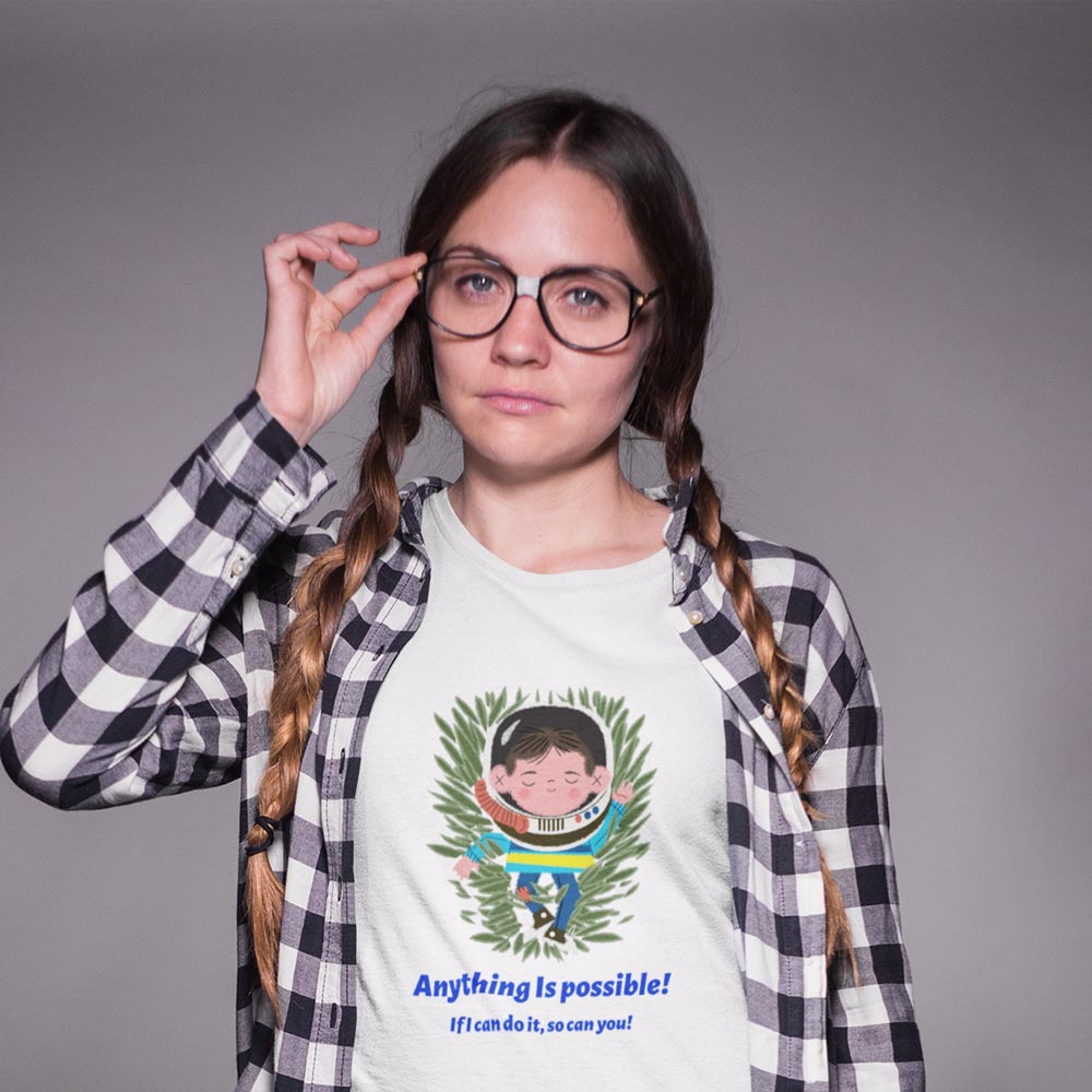 Pure Cotton Bio-Washed T-Shirt Chest Printed-Autism Acceptance Series - Anything is Possible Design-by ZingerTees-Unisex-EL9120247 - Image 3