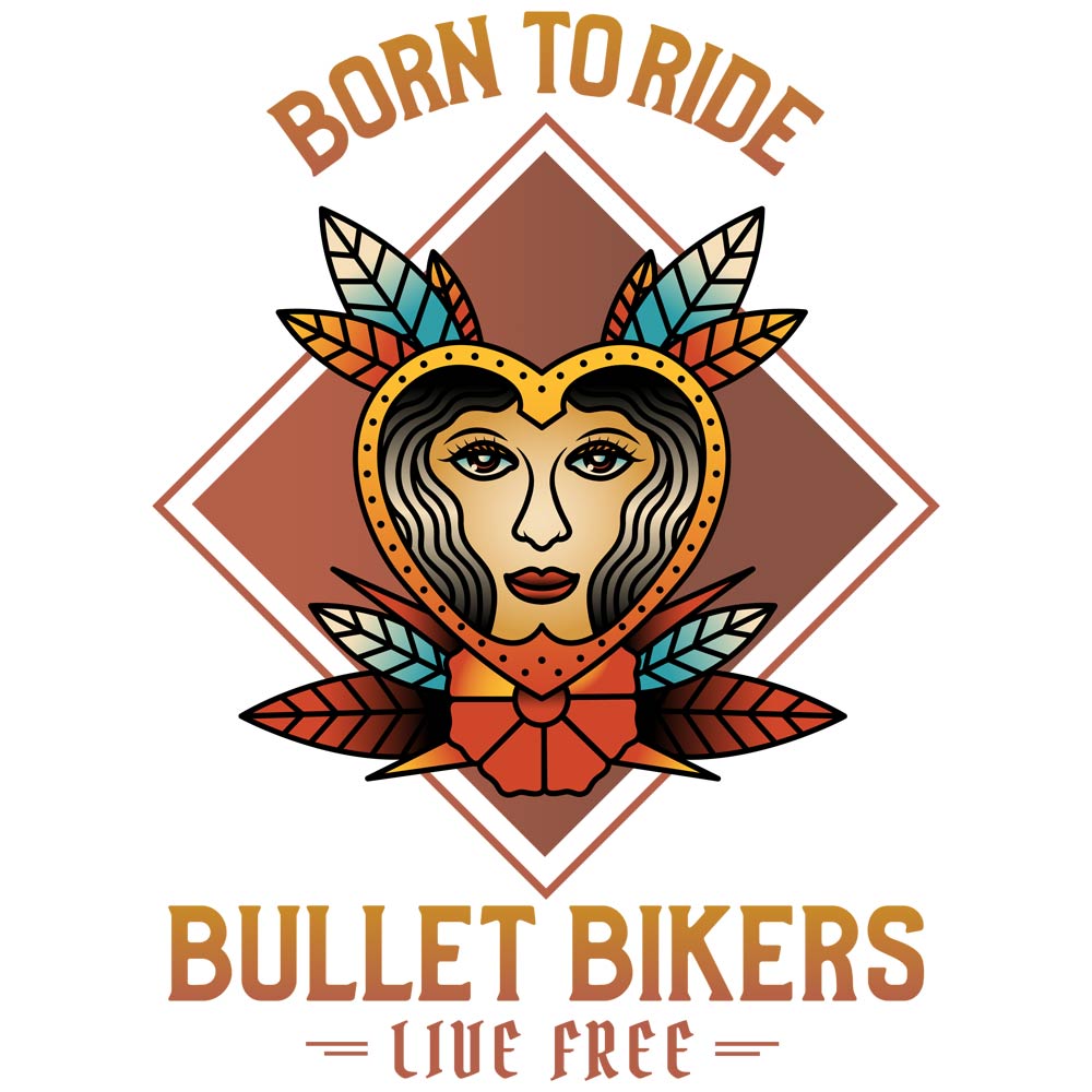 Printed Hoodie-Born to Ride Bullet Bikers Live Free Design-by ZingerTees-Unisex-EL9410011 - Image 7