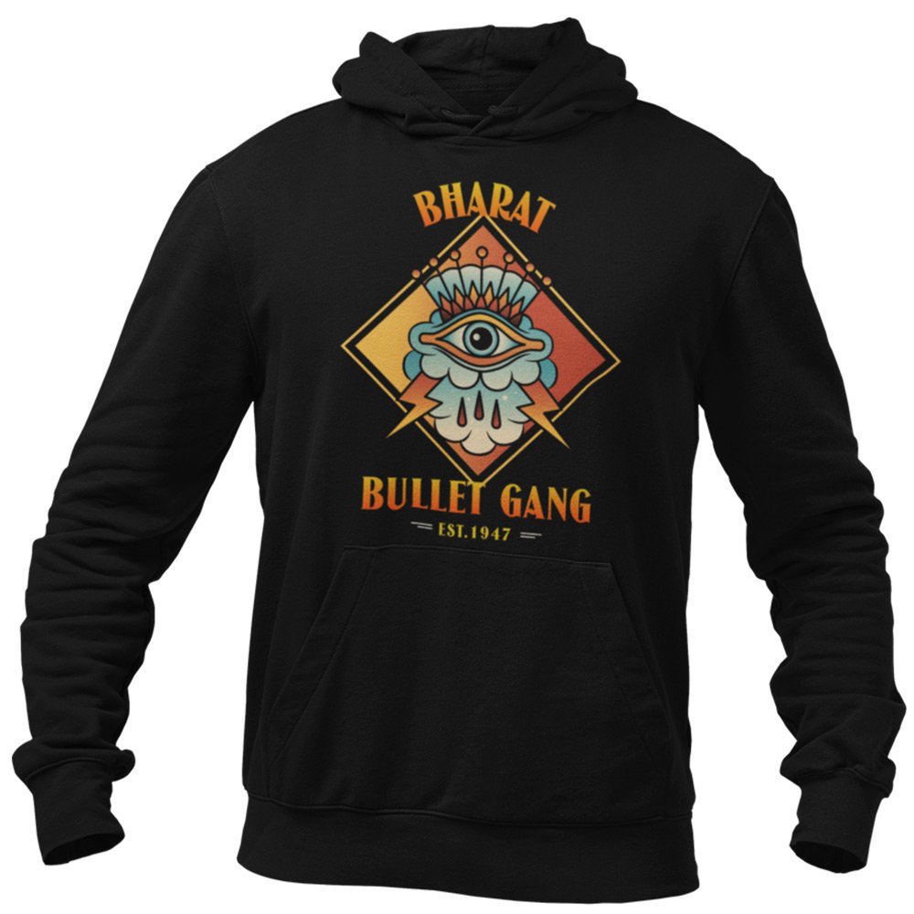 Printed Hoodie-Bharat Bullet Gang Est.1947 - Biker Design-by ZingerTees-Unisex-EL9410013 - Image 6