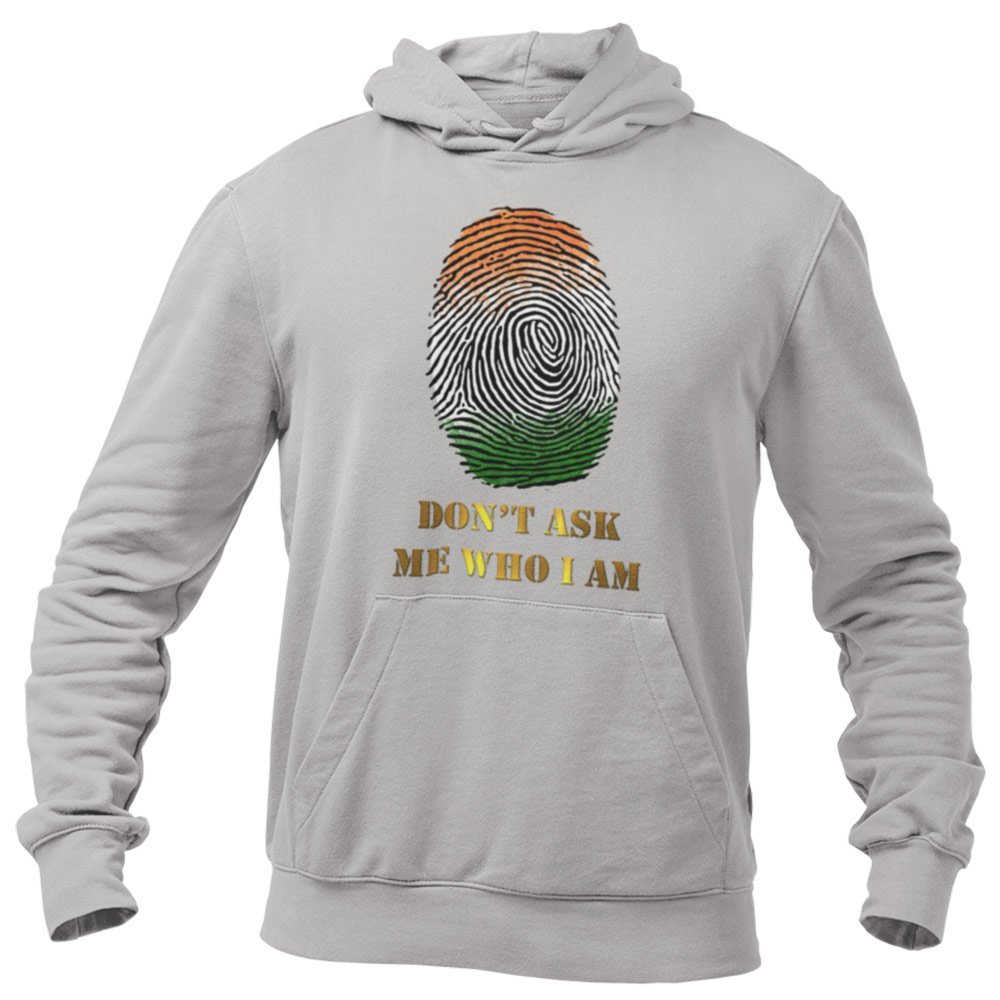 Printed Hoodie-Celebrate India Series - Thumbprint - Don't Ask Me Who I Am Design-by ZingerTees-Unisex-EL9410017 - Image 6