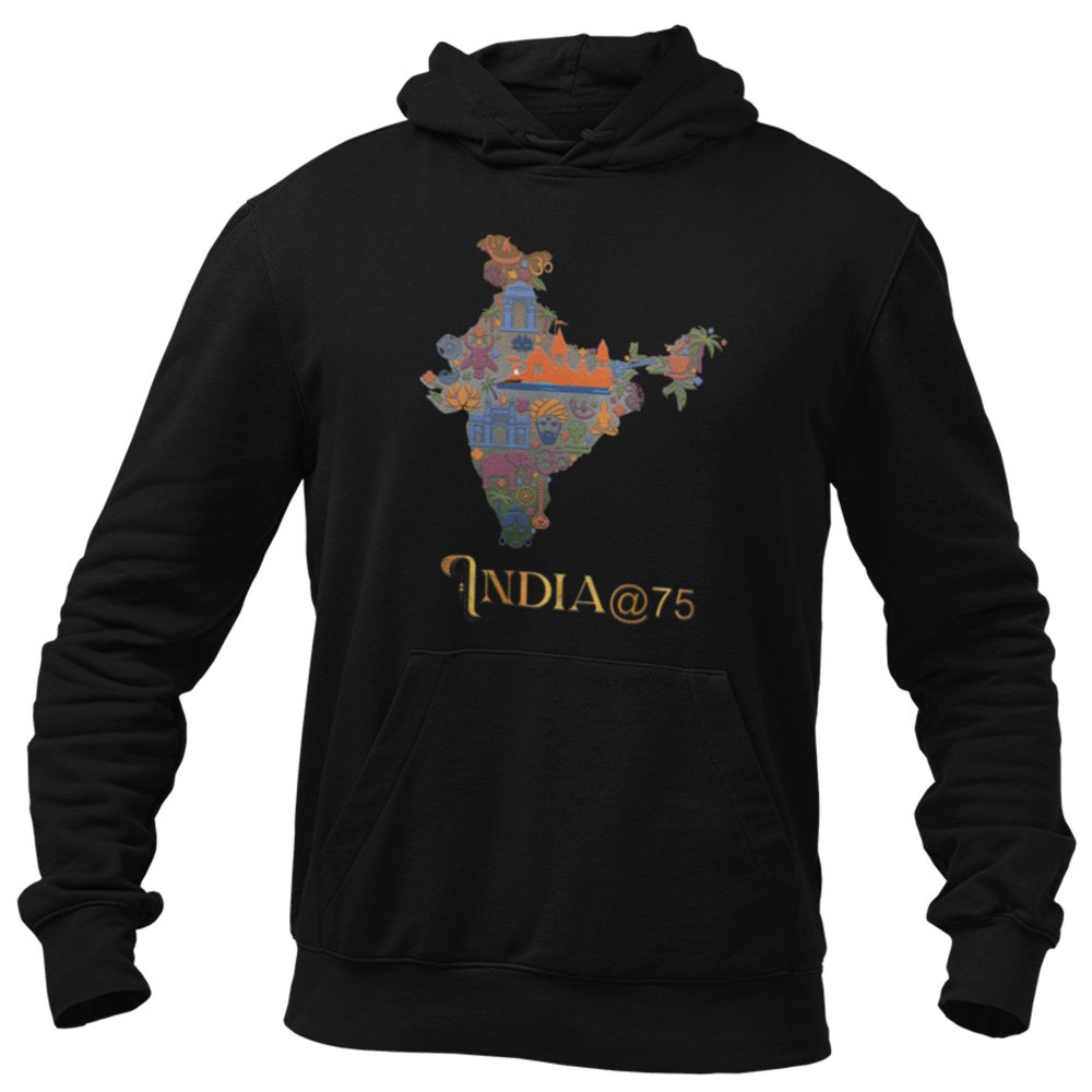 Printed Hoodie-Celebrate India Series - India at 75 Design-by ZingerTees-Unisex-EL9410019 - Image 5