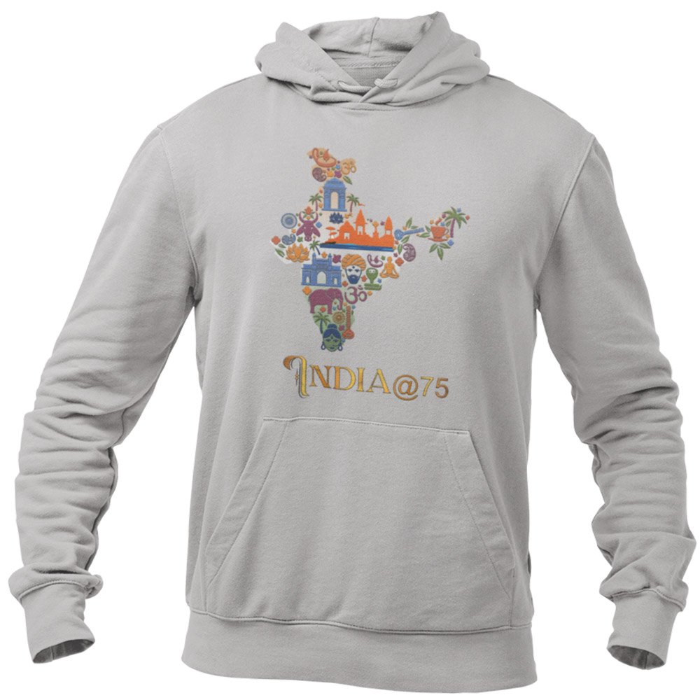 Printed Hoodie-Celebrate India Series - India at 75 Design-by ZingerTees-Unisex-EL9410019 - Image 6