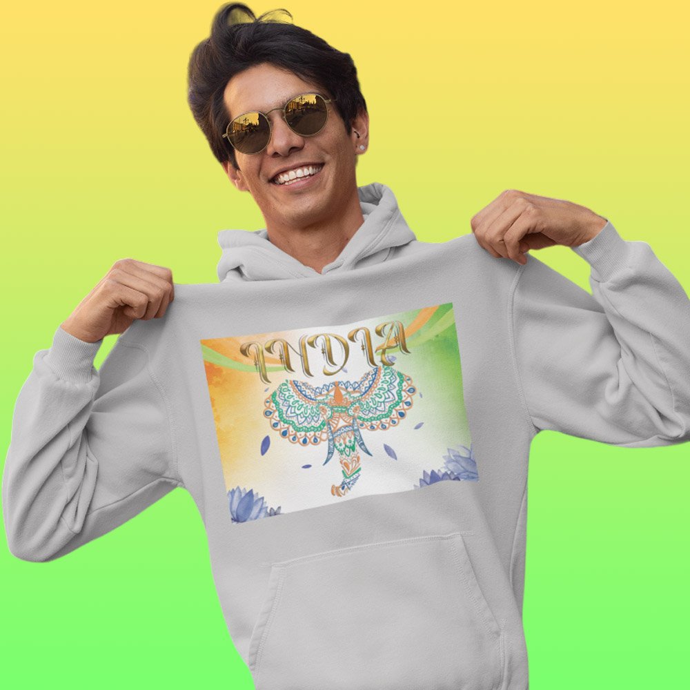 Printed Hoodie-Celebrate India Series - The Mandala Elephant Design-by ZingerTees-Unisex-EL9410020 - Image 4