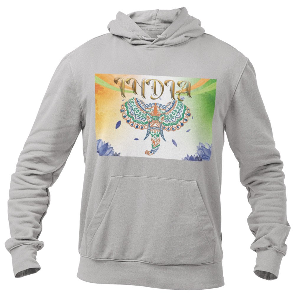 Printed Hoodie-Celebrate India Series - The Mandala Elephant Design-by ZingerTees-Unisex-EL9410020 - Image 5