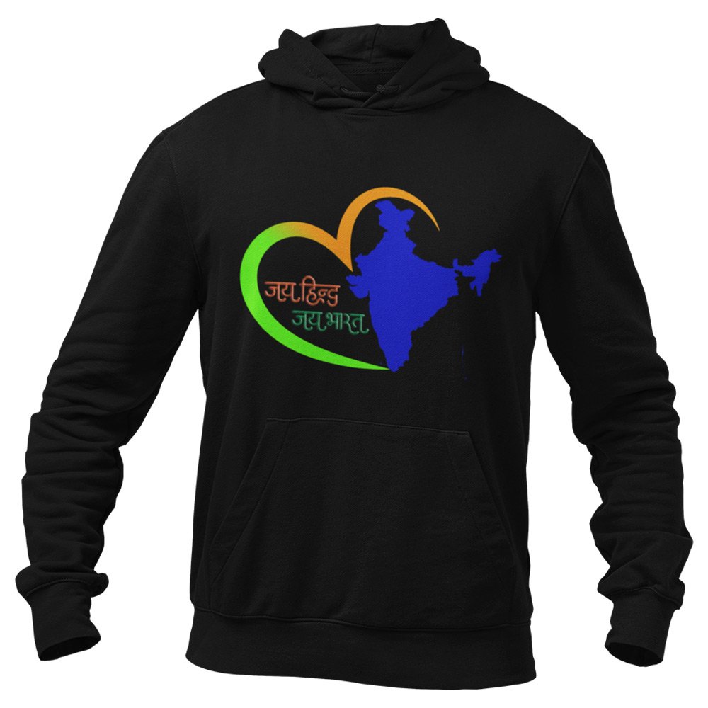 Printed Hoodie-Celebrate India Series - Jai Hind Jai Bhart Design-by ZingerTees-Unisex-EL9410023 - Image 5