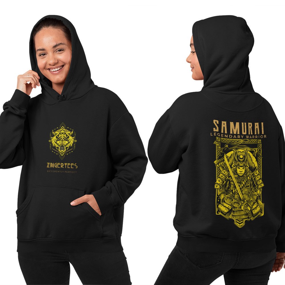 Printed Hoodie-Samurai Legendary Warrior Design-by ZingerTees-Unisex-EL9410003 - Image 3