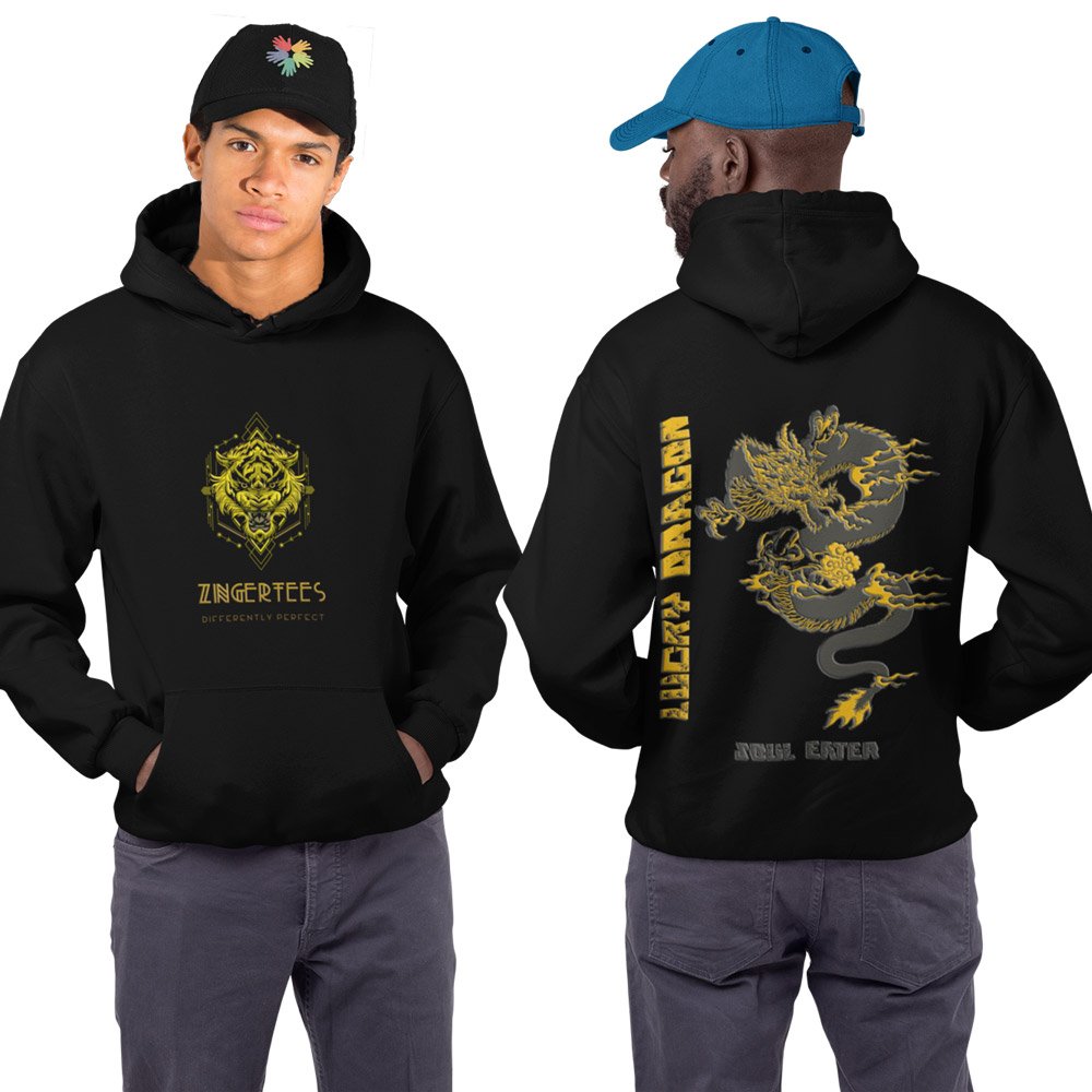 Printed Hoodie-Lucky Dragon - Soul Eater Design-by ZingerTees-Unisex-EL9410005 - Image 2