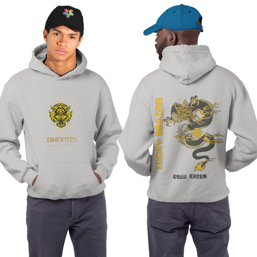Printed Hoodie-Lucky Dragon - Soul Eater Design-by ZingerTees-Unisex-EL9410005 - Image 4