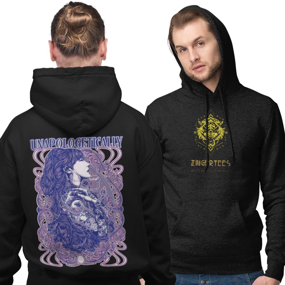Printed Hoodie-Unapologetically Rebel Design-by ZingerTees-Unisex-EL9410007 - Image 2