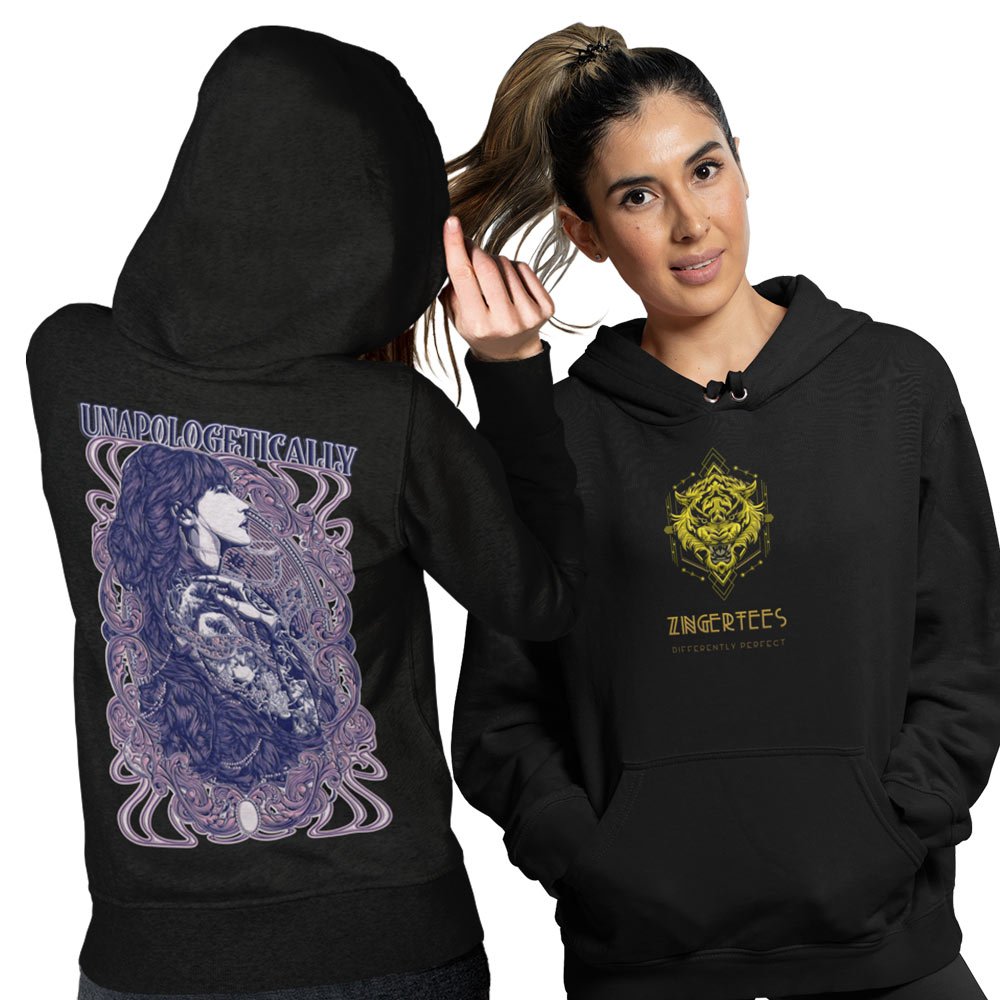 Printed Hoodie-Unapologetically Rebel Design-by ZingerTees-Unisex-EL9410007 - Image 3