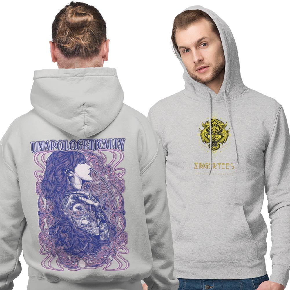 Printed Hoodie-Unapologetically Rebel Design-by ZingerTees-Unisex-EL9410007 - Image 4