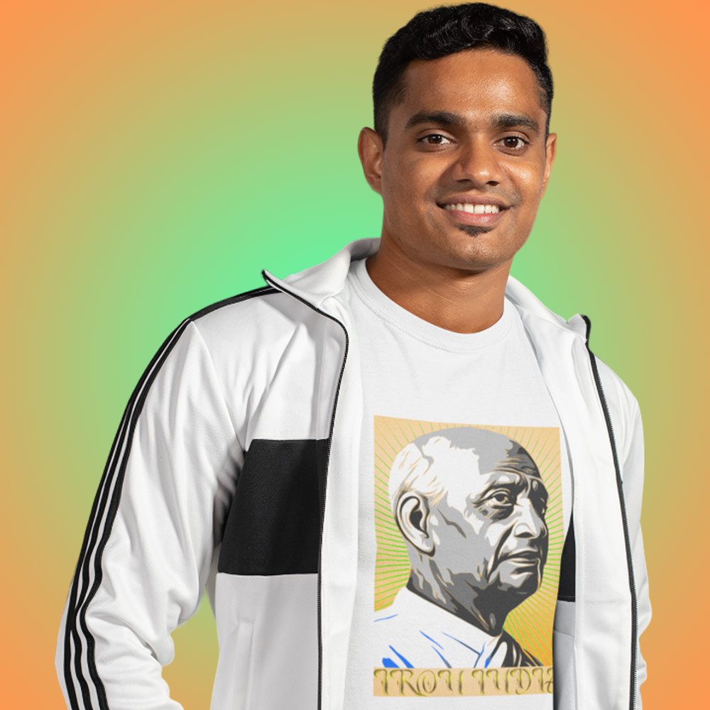 Pure Cotton Bio-Washed T-Shirt Chest Printed-Celebrate India Series - Sardar Patel The Iron Man Who Made Iron India Design-by ZingerTees-Unisex-EL9120252 - Image 3