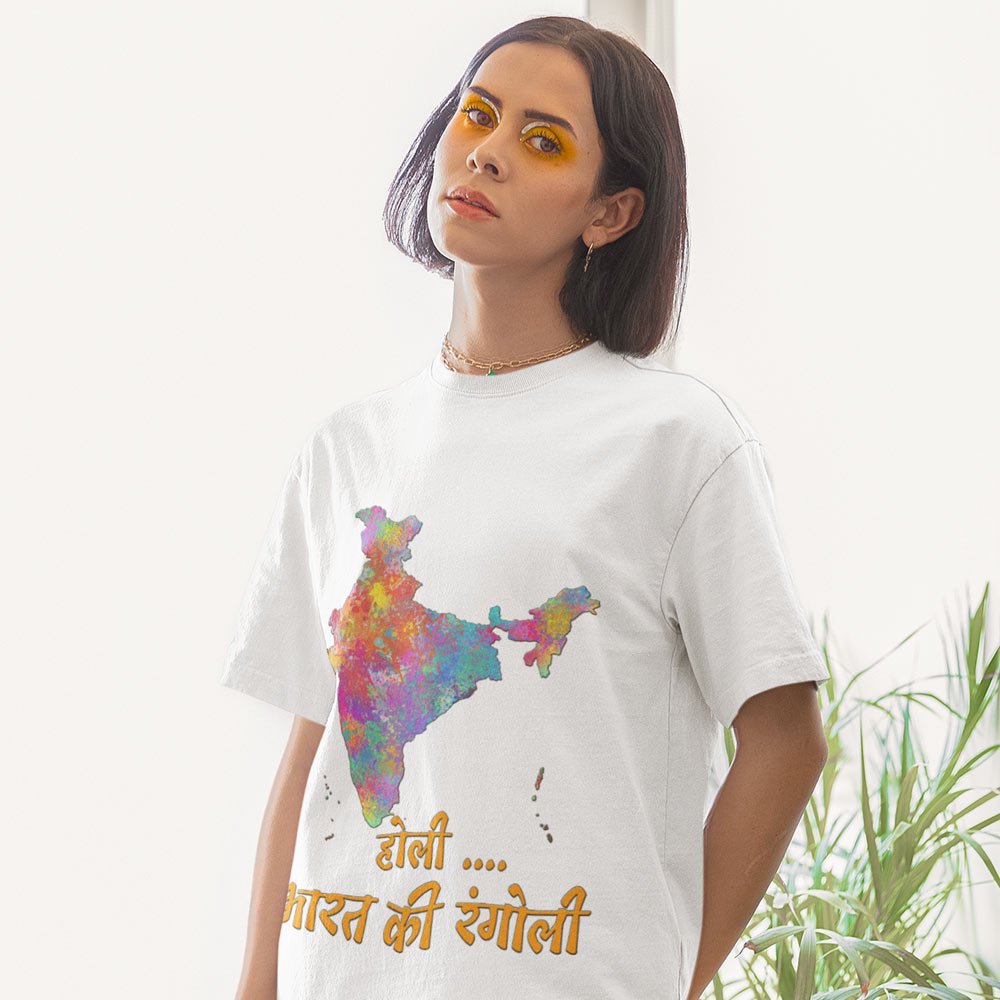 Super Dry-fit Printed Jersey T-Shirt - Holi Celebration Series - Holi Ki Rangoli Design-by ZingerTees-Unisex-EL9120298