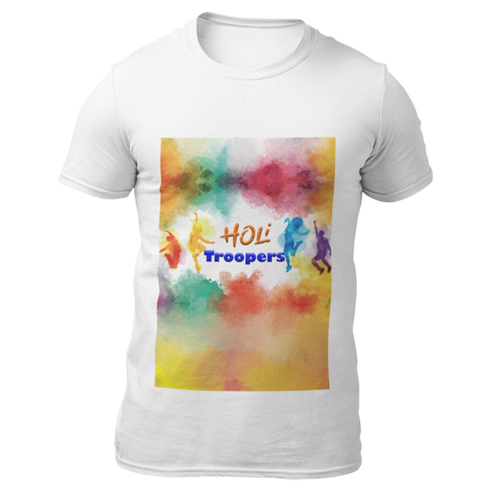Super Dry-fit Printed Jersey T-Shirt - Holi Celebration Series - Holi Troopers Design No.3-by ZingerTees-Unisex-EL9120309 - Image 3
