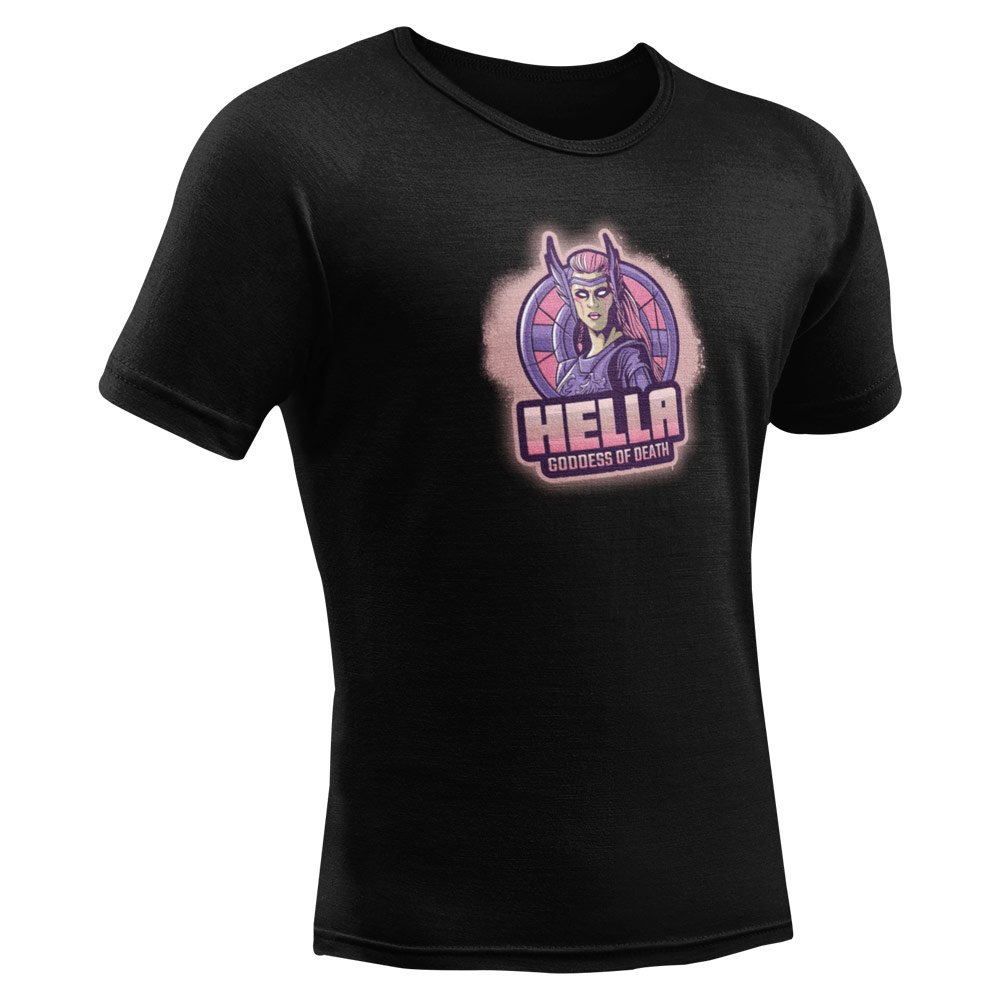 Pure Cotton Bio-Washed T-Shirt Chest Printed-Viking Gods Series - Fearsom Hella The Goddess of Death Design-by ZingerTees-Unisex-EL9120288 - Image 8